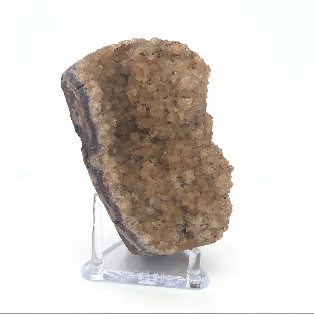 Citrine Druze Stalactite Specimen with Brown Matrix on Lucite Stand