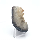Citrine Crystal Mini Geode with Ombre Color and Polished Edges on Lucite Stand