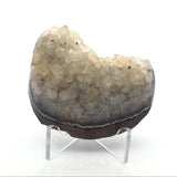 Lemon Citrine Crystal Wedge with Polished Sides on Lucite Stand