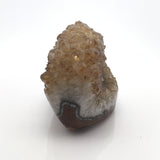 Citrine Crystal Stalactite Ridge with Polished Brown Agate