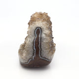 Citrine Crystal Stalactite Ridge with Polished Brown Agate