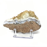 Citrine Druze Specimen with Exquisite Band Along Edge on Lucite Stand