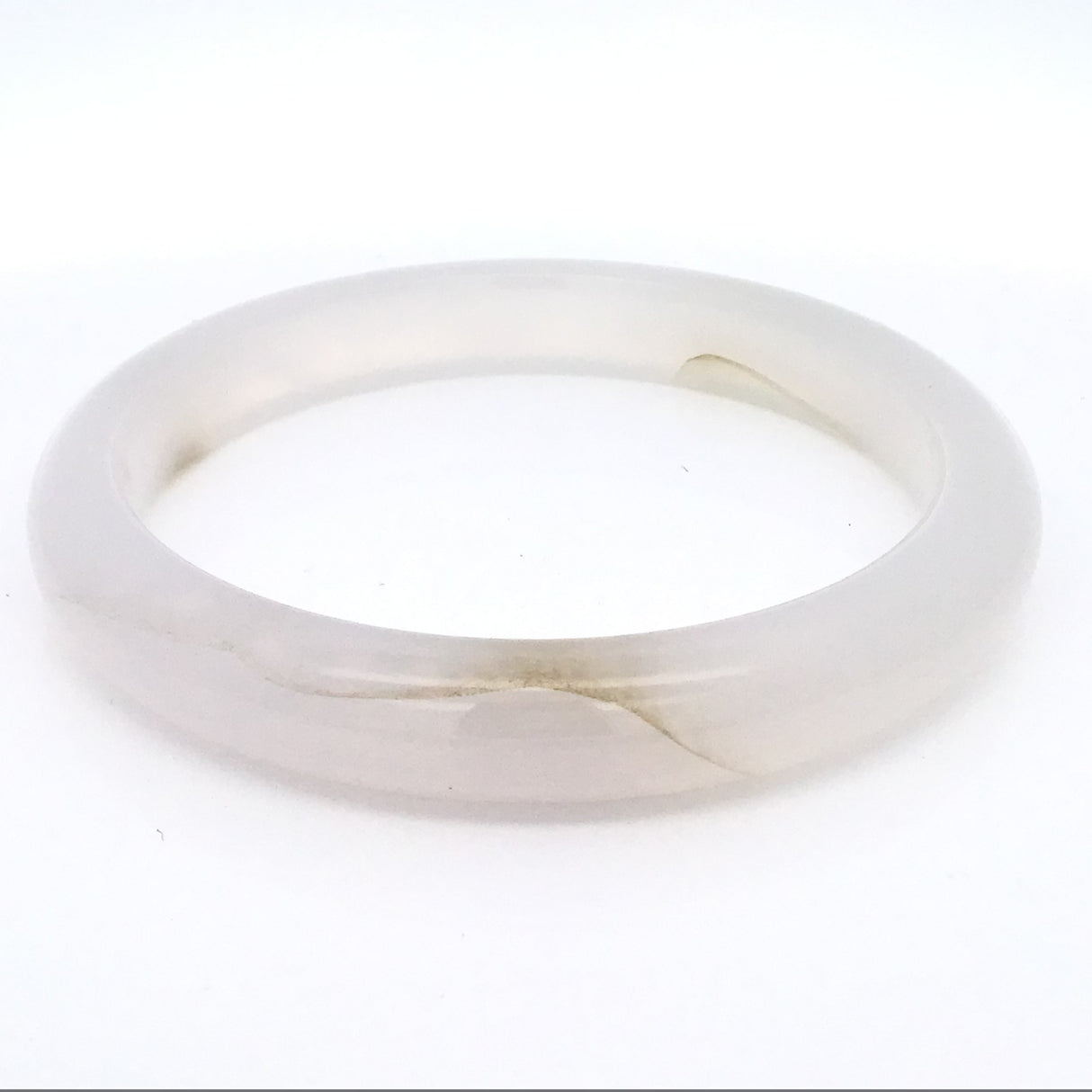 Milky Agate Bangle Bracelet