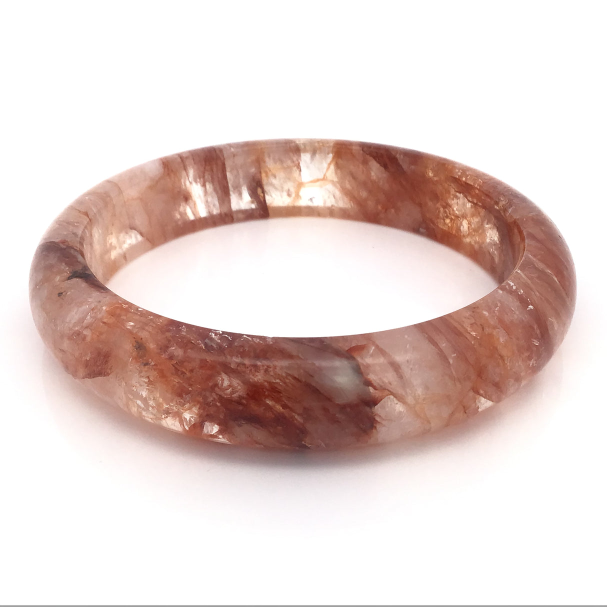 Golden Healer Bangle Bracelet - Red And Yellow Hematoid Quartz