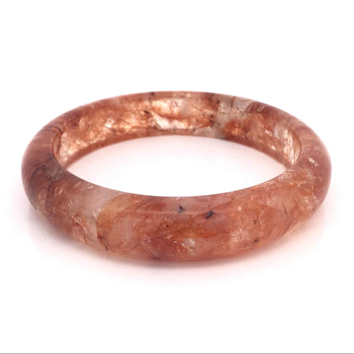 Golden Healer Bangle Bracelet - Red And Yellow Hematoid Quartz