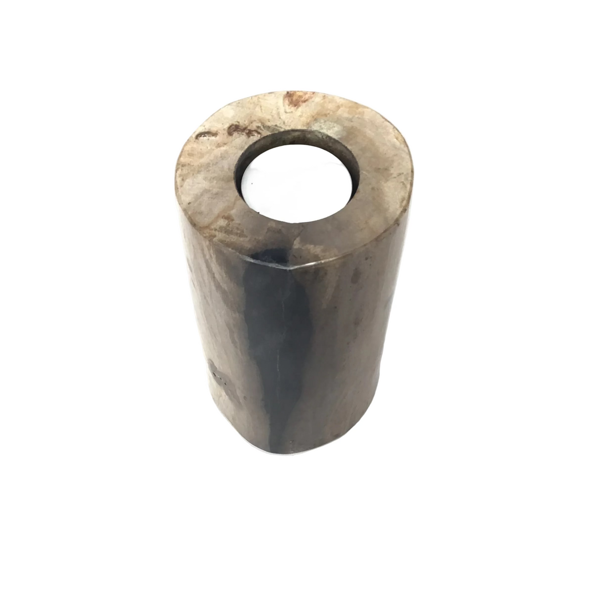 Indonesian Petrified Wood Single Tealight Candle Holder - Tall Column
