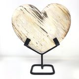 Indonesian Petrified Wood Heart in Fitted Stand - Large