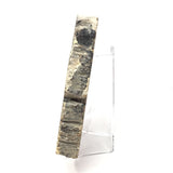 Indonesian Petrified Wood Slice with Black on Lucite Easel Stand