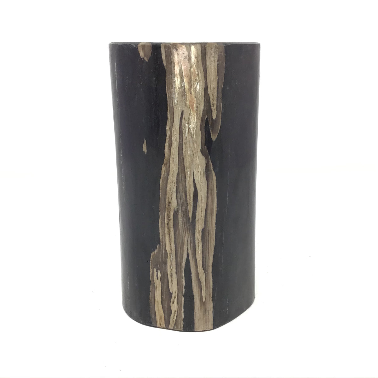 Indonesian Petrified Wood Single Tealight Candle Holder - Tall Column