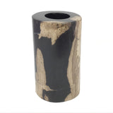 Indonesian Petrified Wood Single Tealight Candle Holder - Tall Column