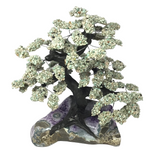 Amazonite Gemstone Tree on Amethyst Geode Base with Stalactite Inclusion