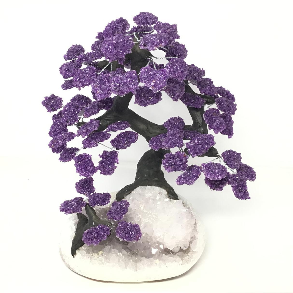 Amethyst Gemstone & Clay Polymer Tree on Gemstone Base