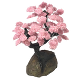Rose Quartz Gemstone Tree with Clay Polymer on Rose De France Geode Cavern
