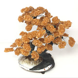 Citrine Gemstone Tree with Clay Polymer on Citrine Crystal Geode Base with Polished White Agate