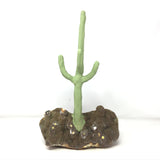 Clay Polymer Cactus on Druze Stalactite Base - Triangular