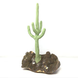 Clay Polymer Cactus on Druze Stalactite Base - Triangular