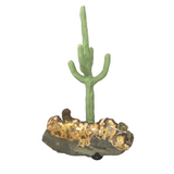Clay Polymer Cactus on Druze Stalactite Base - Triangular
