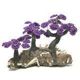 Amethyst Gemstone Triple Tree with Clay Polymer on Anhydrite Base