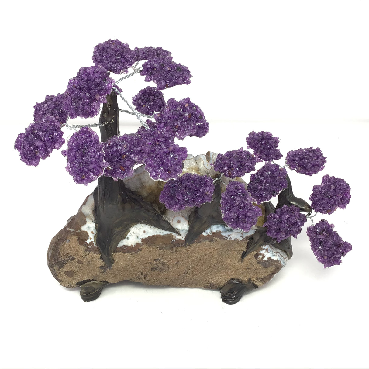Triple Gemstone Tree with Clay Polymer on Gemstone Base