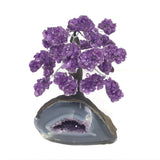 Amethyst Gemstone Tree with Clay Polymer on Amethyst Geode Cave Base