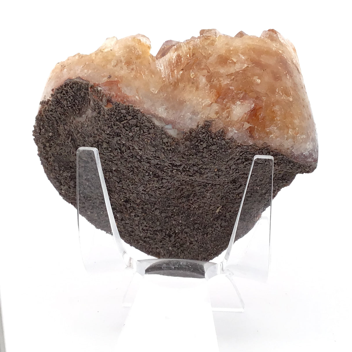 Citrine Crystal Heart on Lucite Stand