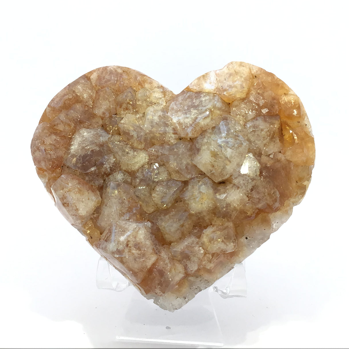 Citrine Crystal Heart on Lucite Stand