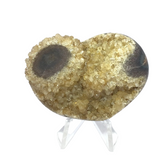 Citrine Druze Heart on Lucite Stand