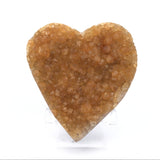 Citrine Druze Heart on Lucite Stand
