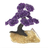 Amethyst Gemstone Tree with Clay Polymer on Citrine Geode Base