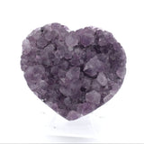 Amethyst Crystal Heart on Lucite Stand - Mini