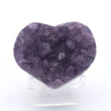 Amethyst Crystal Heart on Lucite Stand - Mini