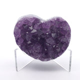 Amethyst Crystal Heart on Lucite Stand - Mini