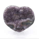 Rose De France Druze Stalactite Heart on Lucite Stand - Mini