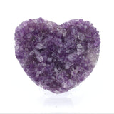 Amethyst Druze Heart on Lucite Stand - Medium Size Druze