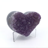 Amethyst Druze Heart on Lucite Stand - Medium Size Druze