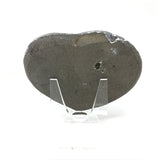 Rose De France Druze Stalactite Heart on Lucite Stand with Green Agate