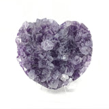 3" Amethyst Crystal Heart with Frosty Tips on Lucite Stand