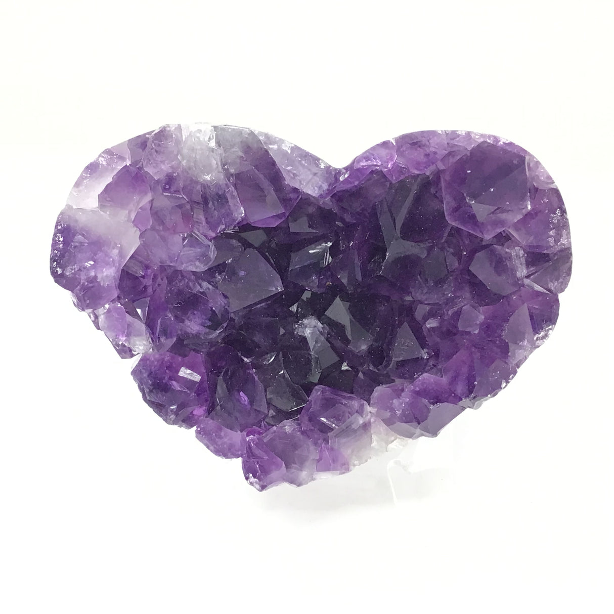 3" Amethyst Crystal Heart with Frosty Tips on Lucite Stand