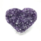 3" Amethyst Crystal Heart with Frosty Tips on Lucite Stand