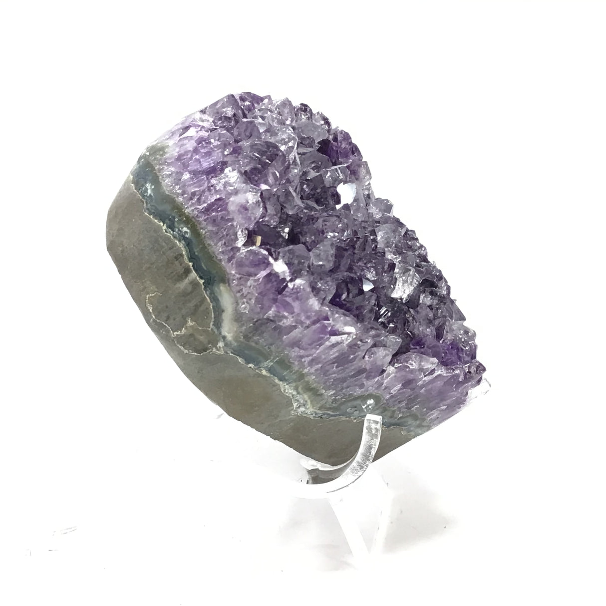 3" Amethyst Crystal Heart with Frosty Tips on Lucite Stand