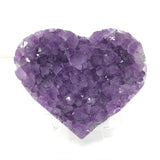 Amethyst Crystal Heart on Lucite Stand - Medium with Gemmy Color