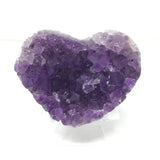 Amethyst Crystal Heart on Lucite Stand - Medium with Gemmy Color