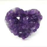 Amethyst Crystal Heart on Lucite Stand - Medium with Gemmy Color