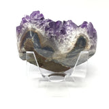 Amethyst Crystal Heart on Lucite Stand - Medium with Gemmy Color