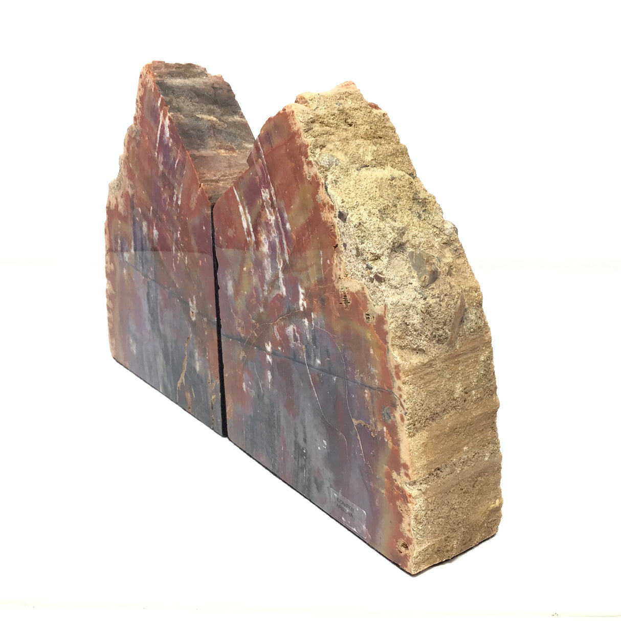 Arizona Conifer Petrified Wood Bookends with Great Bark Preservation