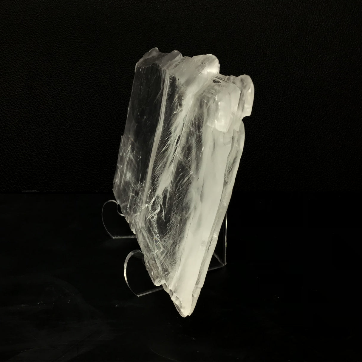 Selenite Crystal on Lucite Stand - Wide