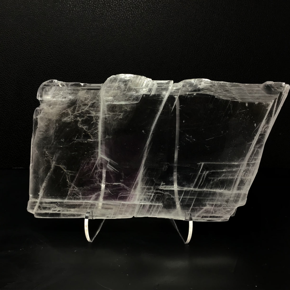 Selenite Crystal on Lucite Stand - Wide