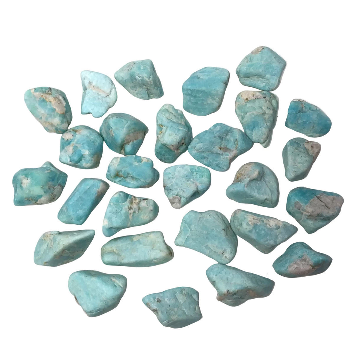 Matte Finish Tumbled Amazonite with Mica Inclusions