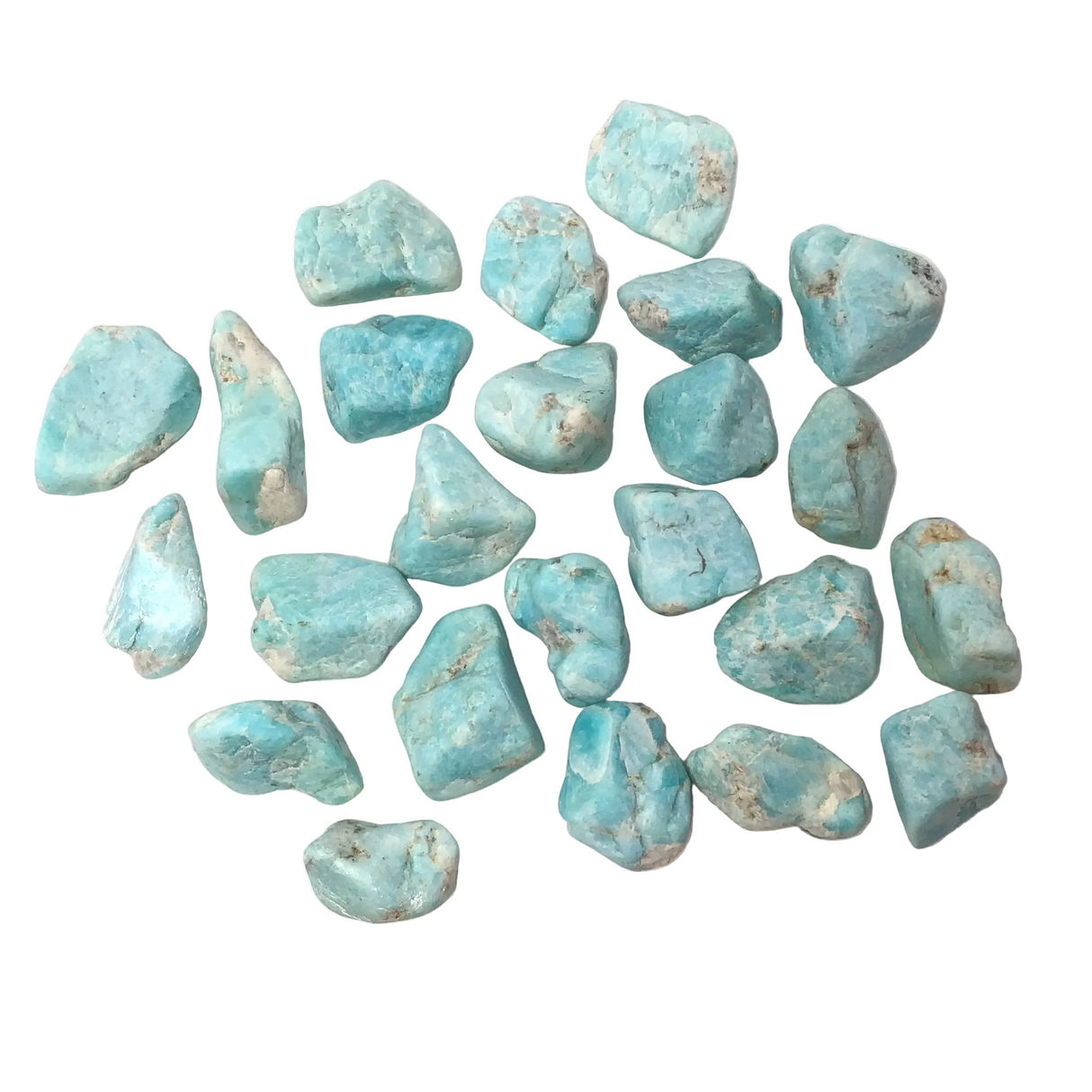 Matte Finish Tumbled Amazonite with Mica Inclusions