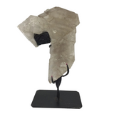 Smoky Quartz Elestial with Black Tourmaline on Fitted Stand